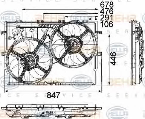 Behr-Hella 8EW 351 040-611 Hub, engine cooling fan wheel 8EW351040611