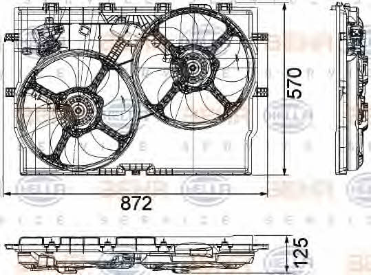 Behr-Hella 8EW 351 040-621 Hub, engine cooling fan wheel 8EW351040621