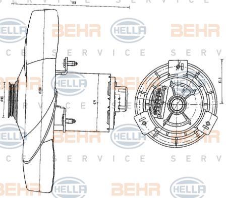 Behr-Hella 8EW 351 041-191 Hub, engine cooling fan wheel 8EW351041191