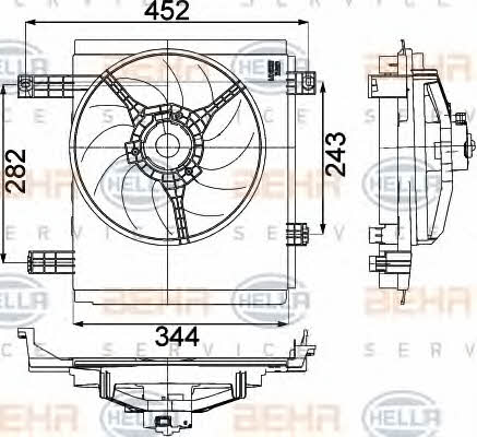 Behr-Hella 8EW 351 041-251 Hub, engine cooling fan wheel 8EW351041251