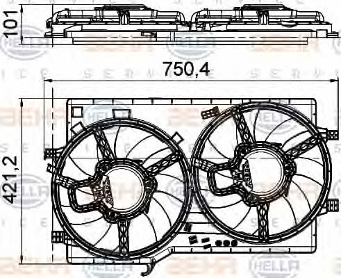 Behr-Hella 8EW 351 041-321 Hub, engine cooling fan wheel 8EW351041321
