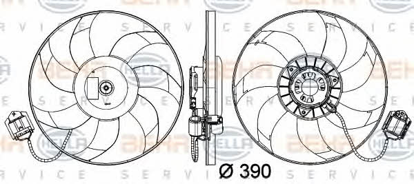 Hub, engine cooling fan wheel Behr-Hella 8EW 351 041-461