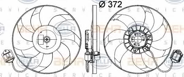 Hub, engine cooling fan wheel Behr-Hella 8EW 351 041-491