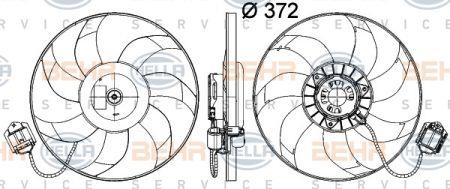 Behr-Hella 8EW 351 041-491 Hub, engine cooling fan wheel 8EW351041491