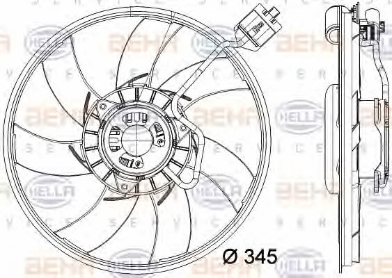 Behr-Hella 8EW 351 041-791 Hub, engine cooling fan wheel 8EW351041791