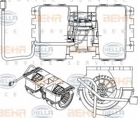 Behr-Hella 8EW 351 042-711 Fan assy - heater motor 8EW351042711