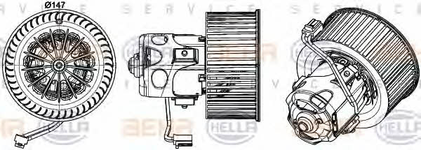 Behr-Hella 8EW 351 043-271 Fan assy - heater motor 8EW351043271