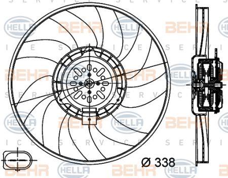 Behr-Hella 8EW 351 044-361 Hub, engine cooling fan wheel 8EW351044361