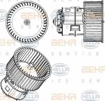 Behr-Hella 8EW 351 104-431 Fan assy - heater motor 8EW351104431