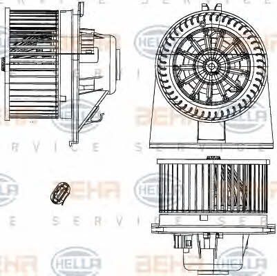 Behr-Hella 8EW 351 303-361 Fan assy - heater motor 8EW351303361