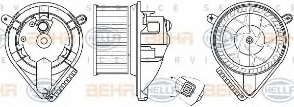 Behr-Hella 8EW 351 304-041 Fan assy - heater motor 8EW351304041