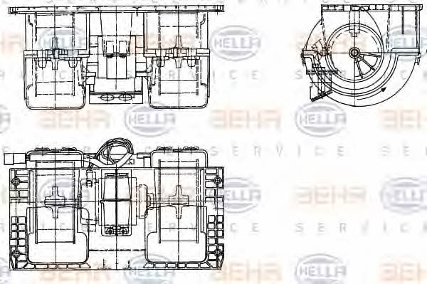 Behr-Hella 8EW 351 336-141 Fan assy - heater motor 8EW351336141