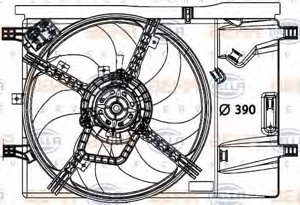Behr-Hella 8EW 376 729-651 Hub, engine cooling fan wheel 8EW376729651