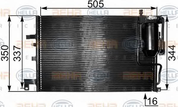 Air conditioner condenser Saab 9-3: 8FC351300791 Behr-Hella AC Condenser