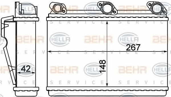 Heat exchanger, interior heating Behr-Hella 8FH 351 000-521