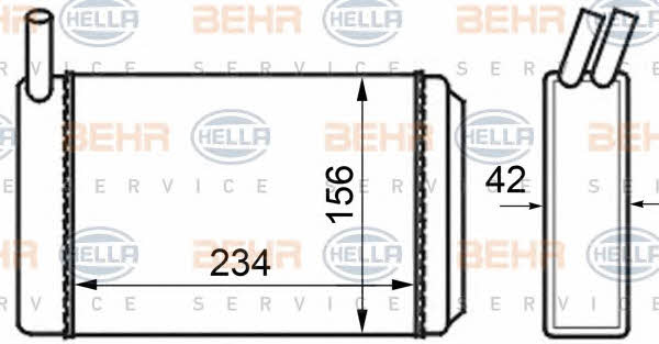 Behr-Hella 8FH 351 024-211 Heat exchanger, interior heating 8FH351024211