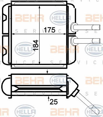 Behr-Hella 8FH 351 024-221 Heat exchanger, interior heating 8FH351024221
