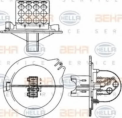 Behr-Hella 9ML 351 303-271 Fan motor resistor 9ML351303271
