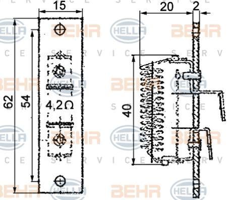 Behr-Hella 9ML 351 332-051 Fan motor resistor 9ML351332051