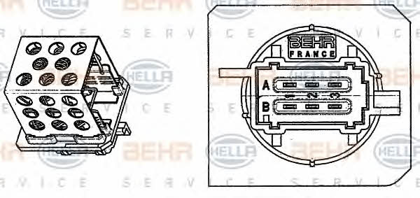 Behr-Hella 9ML 351 332-241 Fan motor resistor 9ML351332241