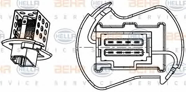 Fan motor resistor Behr-Hella 9ML 351 332-251