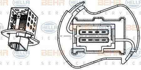 Behr-Hella 9ML 351 332-251 Fan motor resistor 9ML351332251
