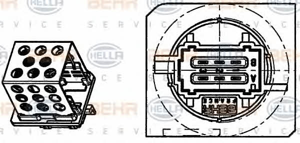 Behr-Hella 9ML 351 332-261 Fan motor resistor 9ML351332261