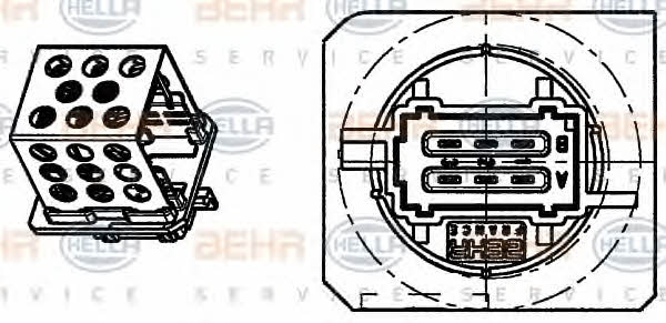 Behr-Hella 9ML 351 332-271 Fan motor resistor 9ML351332271