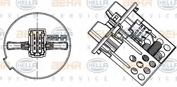 Behr-Hella 9ML 351 332-281 Fan motor resistor 9ML351332281