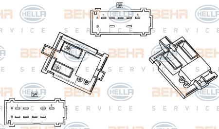 Behr-Hella 9ML 351 332-291 Fan motor resistor 9ML351332291
