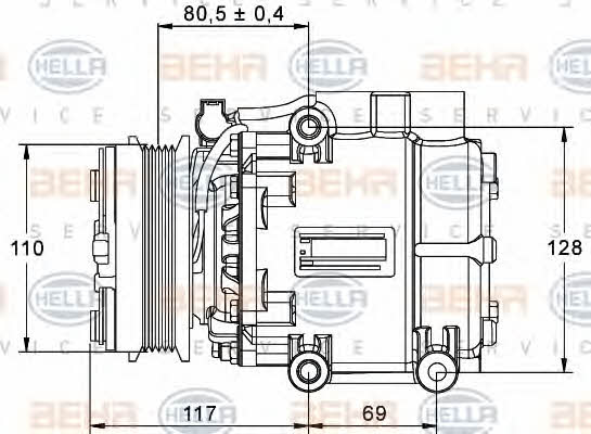 Behr-Hella 8FK 351 113-411 Compressor, air conditioning 8FK351113411