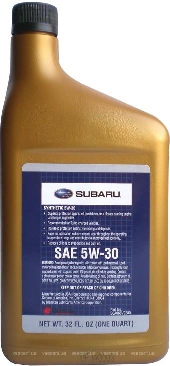 Engine oil Subaru SYNTHETIC OIL 5W-30, 0,946L Subaru SOA427V1410