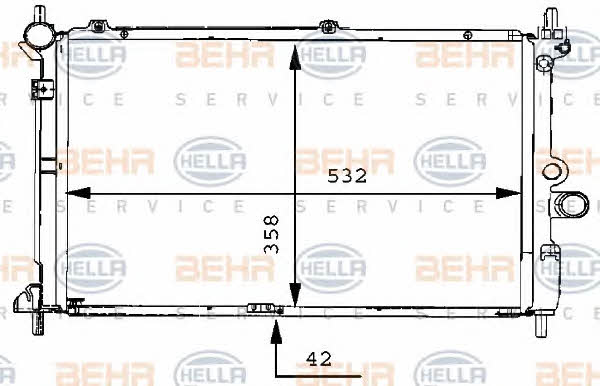 Behr-Hella 8MK 376 711-761 Radiator, engine cooling 8MK376711761