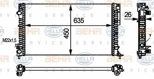 Behr-Hella 8MK 376 712-681 Radiator, engine cooling 8MK376712681