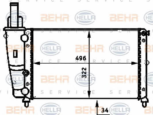 Behr-Hella 8MK 376 713-381 Radiator, engine cooling 8MK376713381