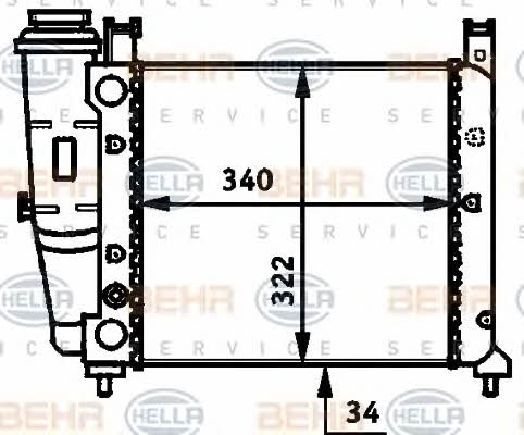 Radiator, engine cooling Behr-Hella 8MK 376 713-491