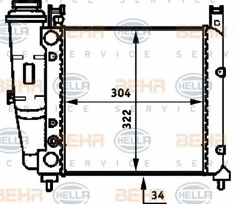 Radiator, engine cooling Behr-Hella 8MK 376 713-501