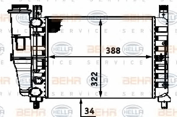 Behr-Hella 8MK 376 713-521 Radiator, engine cooling 8MK376713521