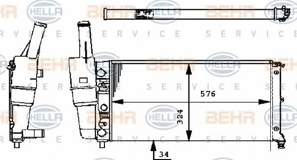 Behr-Hella 8MK 376 713-544 Radiator, engine cooling 8MK376713544