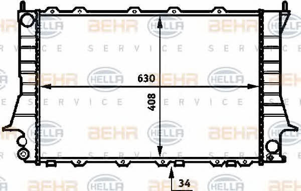 Radiator, engine cooling Behr-Hella 8MK 376 713-611