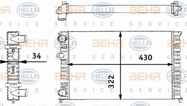 Behr-Hella 8MK 376 713-741 Radiator, engine cooling 8MK376713741