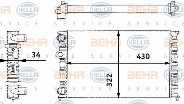 8MK376713744 Behr-Hella Engine cooling radiator