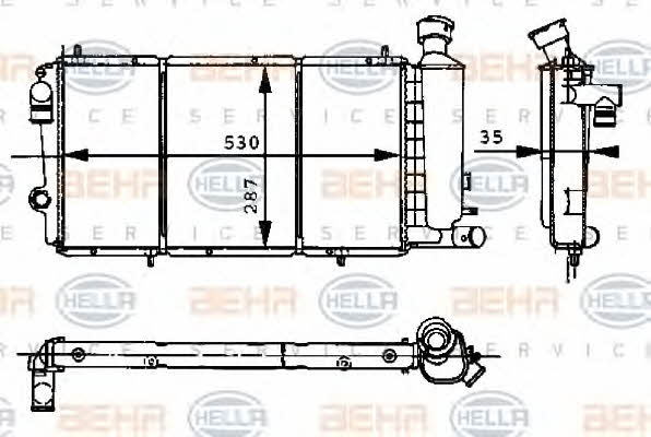 Radiator, engine cooling Behr-Hella 8MK 376 715-371