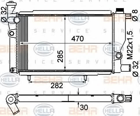 Behr-Hella 8MK 376 715-384 Radiator, engine cooling 8MK376715384