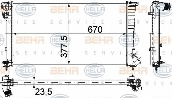 Behr-Hella 8MK 376 715-521 Radiator, engine cooling 8MK376715521