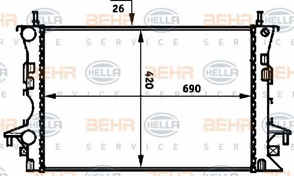 Behr-Hella 8MK 376 716-281 Radiator, engine cooling 8MK376716281