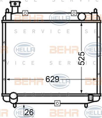 Behr-Hella 8MK 376 704-661 Radiator, engine cooling 8MK376704661