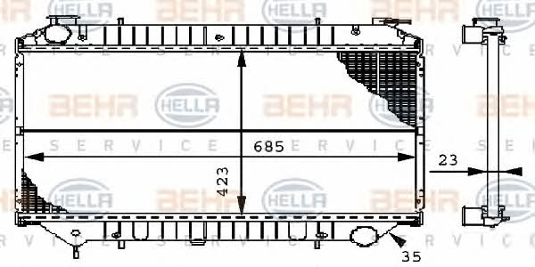 Behr-Hella 8MK 376 706-421 Radiator, engine cooling 8MK376706421