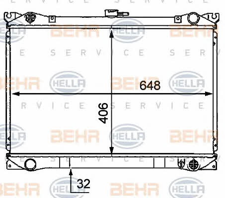 Radiator, engine cooling Behr-Hella 8MK 376 707-631