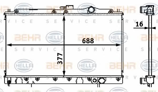 Behr-Hella 8MK 376 708-111 Radiator, engine cooling 8MK376708111